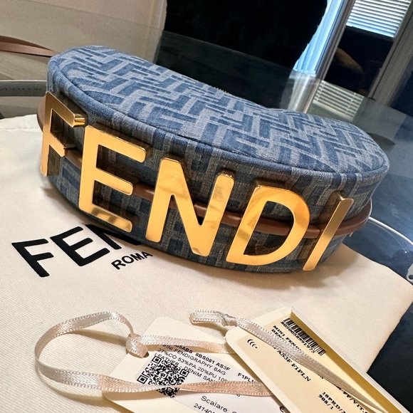 NWT* FENDI Mini Fendigraphy Denim FF bag - Picture 7 of 17